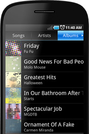 Play-Fi Android app - Music browse screen